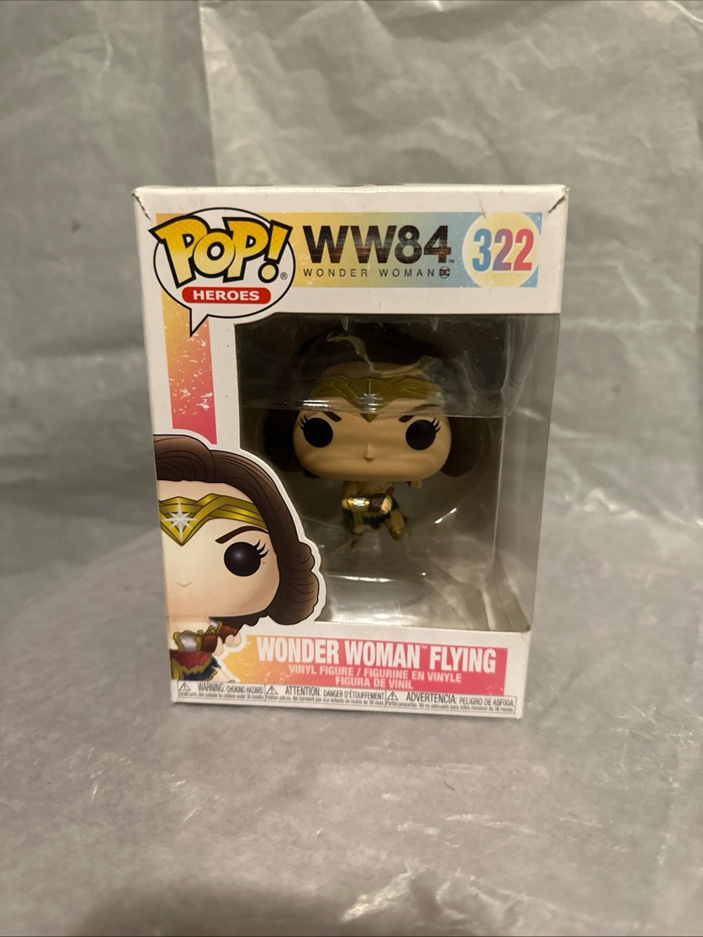 Funko Pop! Wonder Woman Flying Vinyl Figure - White, Black, Gold, Brown